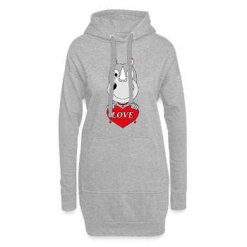 NASHORN - LIEBE - TIERISCH - VERLIEBT - Hoodie-Kleid - Grau meliert - Vorne