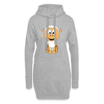 SCHAF - KOFFER - AUSWANDERER - REISE - URLAUB - Hoodie-Kleid - Grau meliert - Vorne