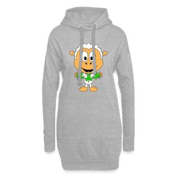 KLEEBLÄTTER - SCHAF - TIER - KIND - BABY - Hoodie-Kleid - Grau meliert - Vorne