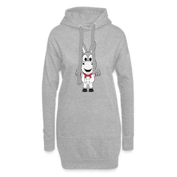 KOCH - BÄCKER - ESEL - TIER - BERUF - JOB - Hoodie-Kleid - Grau meliert - Vorne