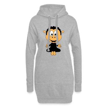 SCHWARZES SCHAF - YOGA - PILATES - TIER - Hoodie-Kleid - Grau meliert - Vorne