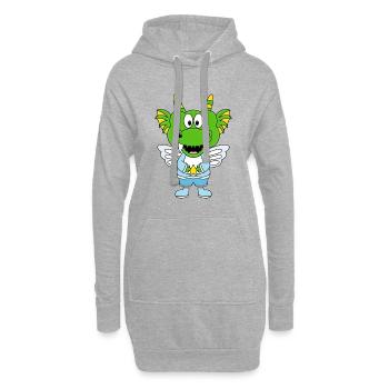 DRACHE - ENGEL - KIND - BABY - Hoodie-Kleid - Grau meliert - Vorne