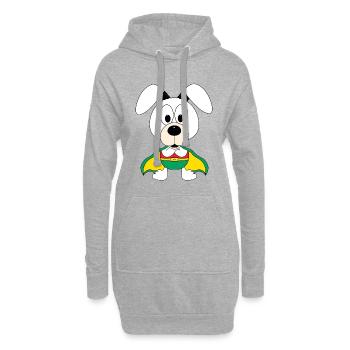 SUPERHELD - HUND - TIER - KIND - BABY - Hoodie-Kleid - Grau meliert - Vorne