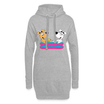 HUNDE - POOL - PLANSCHBECKEN - HUND - TIER - Hoodie-Kleid - Grau meliert - Vorne