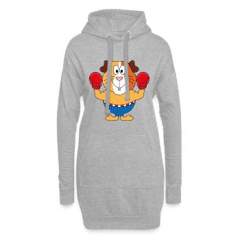 MEERSCHWEINCHEN - BOXER - BOXEN - SPORT - Hoodie-Kleid - Grau meliert - Vorne