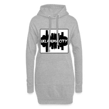 Oklahoma City Oklahoma Usa Skyline Silhouette Trav - Hoodie-Kleid - Grau meliert - Vorne