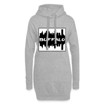 Buffalo New York Usa Skyline Silhouette Travel Sou - Sweat-shirt à capuche long Femme - gris chiné - Devant