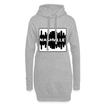 Nashville Tennessee Usa Skyline Silhouette Reisen - Hoodie-Kleid - Grau meliert - Vorne