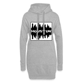 Houston Texas États-Unis Skyline Silhouette Travel Souven - Sweat-shirt à capuche long Femme - gris chiné - Devant