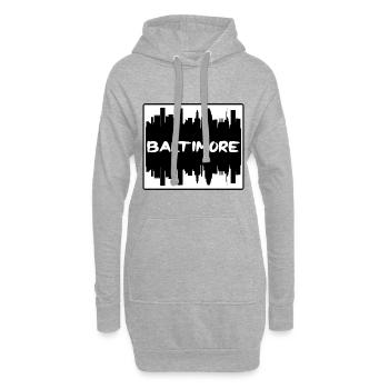 Baltimore Maryland Usa Skyline Silhouette Travel S - Hoodie-Kleid - Grau meliert - Vorne