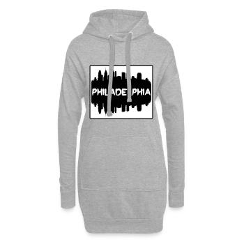 Philadelphie Pennsylvanie Usa Skyline Silhouette T - Sweat-shirt à capuche long Femme - gris chiné - Devant