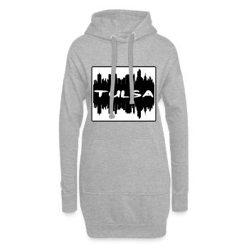 Tulsa Oklahoma Usa Skyline Silhouette Reise Souve - Hoodie-Kleid - Grau meliert - Vorne