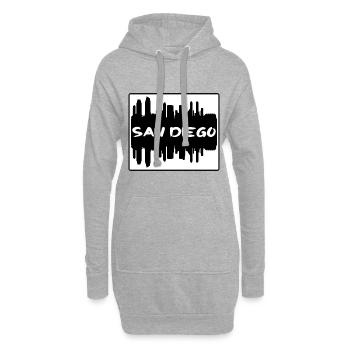 San Diego Californie Usa Skyline Silhouette Voyage - Sweat-shirt à capuche long Femme - gris chiné - Devant