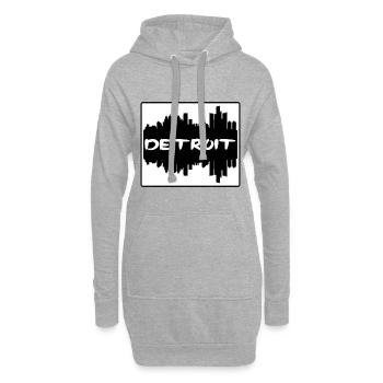Detroit Michigan Usa Skyline Silhouette Travel Sou - Sweat-shirt à capuche long Femme - gris chiné - Devant