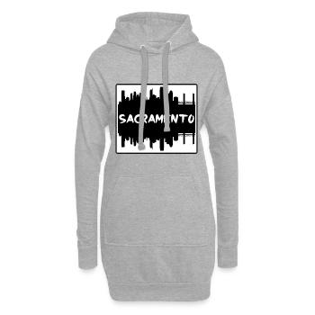 Sacramento Kalifornien USA Skyline Silhouette Trave - Hoodie-Kleid - Grau meliert - Vorne