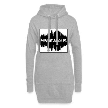 Minneapolis Minnesota Usa Skyline Silhouette Trave - Hoodie-Kleid - Grau meliert - Vorne