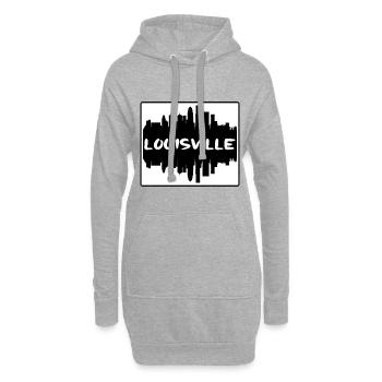 Louisville Kentucky Usa Skyline Silhouette Voyage - Sweat-shirt à capuche long Femme - gris chiné - Devant