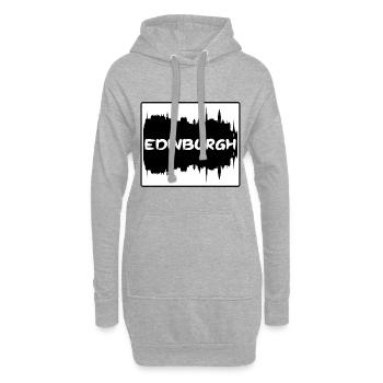 Édimbourg Ecosse Skyline Silhouette Travel Souve - Sweat-shirt à capuche long Femme - gris chiné - Devant
