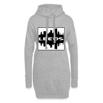 Leeds England Skyline Silhouette Reisesouvenir - Hoodie-Kleid - Grau meliert - Vorne