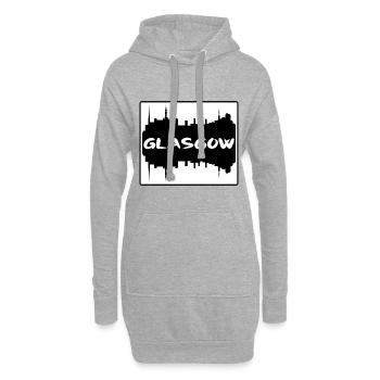 Glasgow Ecosse Skyline Silhouette Voyage Souveni - Sweat-shirt à capuche long Femme - gris chiné - Devant