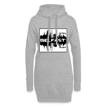 Belfast Nordirland Skyline Silhouette Travel - Hoodie-Kleid - Grau meliert - Vorne