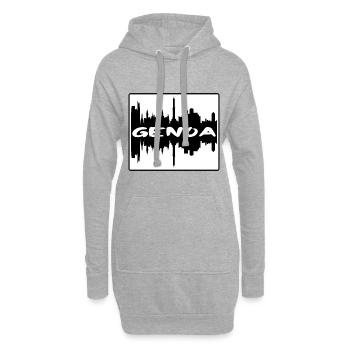 Gênes Italie Skyline Silhouette Souvenir de Voyage - Sweat-shirt à capuche long Femme - gris chiné - Devant