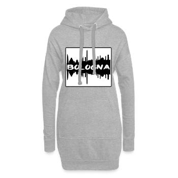 Bologne Italie Skyline Silhouette Souvenir de voyage - Sweat-shirt à capuche long Femme - gris chiné - Devant