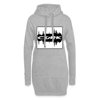 Cork Irlande Skyline Silhouette Souvenir de voyage - Sweat-shirt à capuche long Femme - gris chiné - Devant