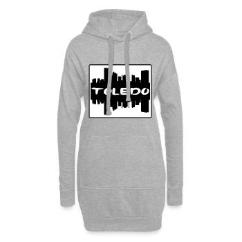 Toledo Ohio Usa Skyline Silhouette Reisesouvenir - Hoodie-Kleid - Grau meliert - Vorne