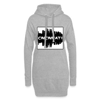Cincinnati Ohio Usa Skyline Silhouette Travel Souv - Hoodie Dress - heather grey - Front