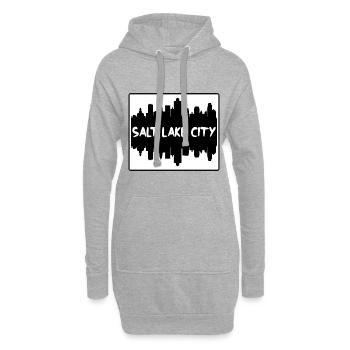 Salt Lake City Utah Usa Skyline Voyage Silhouette - Sweat-shirt à capuche long Femme - gris chiné - Devant