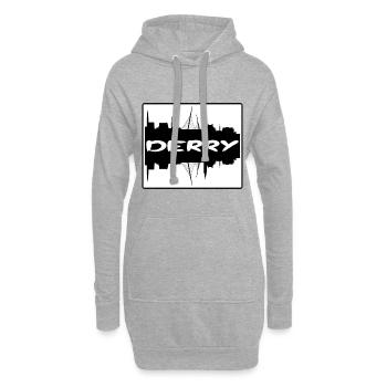 Derry Nordirland Skyline Silhouette Travel S - Hoodie-Kleid - Grau meliert - Vorne