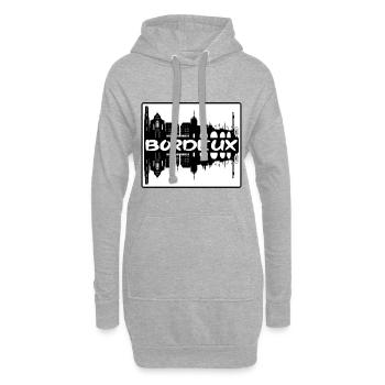 Bordeux France Skyline Silhouette Souvenir de Voyage - Sweat-shirt à capuche long Femme - gris chiné - Devant