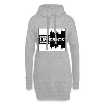 Limerick Irlande Skyline Silhouette Voyage Souveni - Sweat-shirt à capuche long Femme - gris chiné - Devant