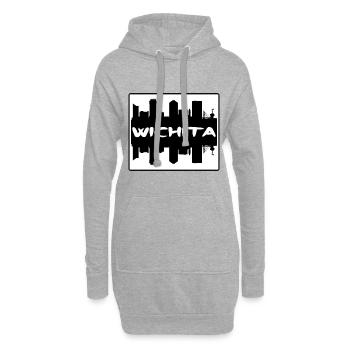 Wichita Kansas Usa Skyline Silhouette Reise Souve - Hoodie-Kleid - Grau meliert - Vorne