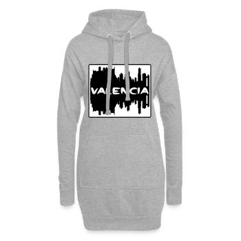 Valencia Spanien Skyline Silhouette Reisesouvenir - Hoodie-Kleid - Grau meliert - Vorne