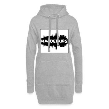 Magdebourg Allemagne Skyline Silhouette Voyage Souven - Sweat-shirt à capuche long Femme - gris chiné - Devant