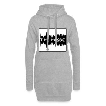 La Haye Pays-Bas Skyline Silhouette Travel So - Sweat-shirt à capuche long Femme - gris chiné - Devant