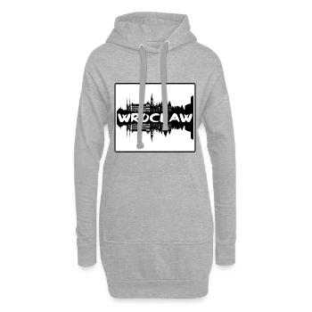 Breslau Polen Skyline Silhouette Reisesouvenir - Hoodie-Kleid - Grau meliert - Vorne