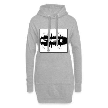 Kiel Allemagne Skyline Silhouette Souvenir de voyage - Sweat-shirt à capuche long Femme - gris chiné - Devant