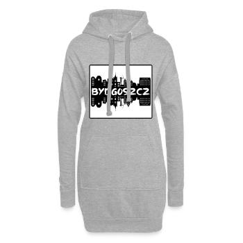 Bydgoszcz Pologne Skyline Silhouette Voyage Souveni - Sweat-shirt à capuche long Femme - gris chiné - Devant