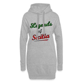Légendes de Sicile - Sweat-shirt à capuche long Femme - gris chiné - Devant