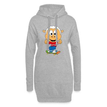 SKATEBOARD - SCHAF - TIER - KIND - BABY - Hoodie-Kleid - Grau meliert - Vorne