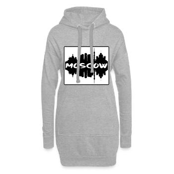 Moscou Russie Skyline Silhouette Souvenir de voyage - Sweat-shirt à capuche long Femme - gris chiné - Devant