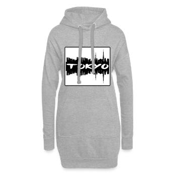 Tokyo Japan Skyline Silhouette Reisesouvenir - Hoodie-Kleid - Grau meliert - Vorne