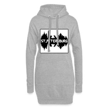 Saint-Pétersbourg Russie Skyline Silhouette Travel Sou - Sweat-shirt à capuche long Femme - gris chiné - Devant