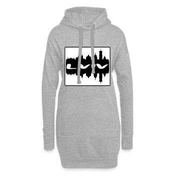 Lviv Ukraine Skyline Silhouette Souvenir de voyage - Sweat-shirt à capuche long Femme - gris chiné - Devant