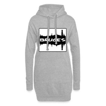 Bruges Belgique Skyline Silhouette Souvenir de voyage - Sweat-shirt à capuche long Femme - gris chiné - Devant