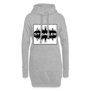 Saint-Gall Suisse Skyline Silhouette Travel S - Sweat-shirt à capuche long Femme - gris chiné - Devant