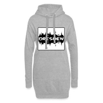 Dresde Allemagne Skyline Silhouette Souvenir de voyage - Sweat-shirt à capuche long Femme - gris chiné - Devant